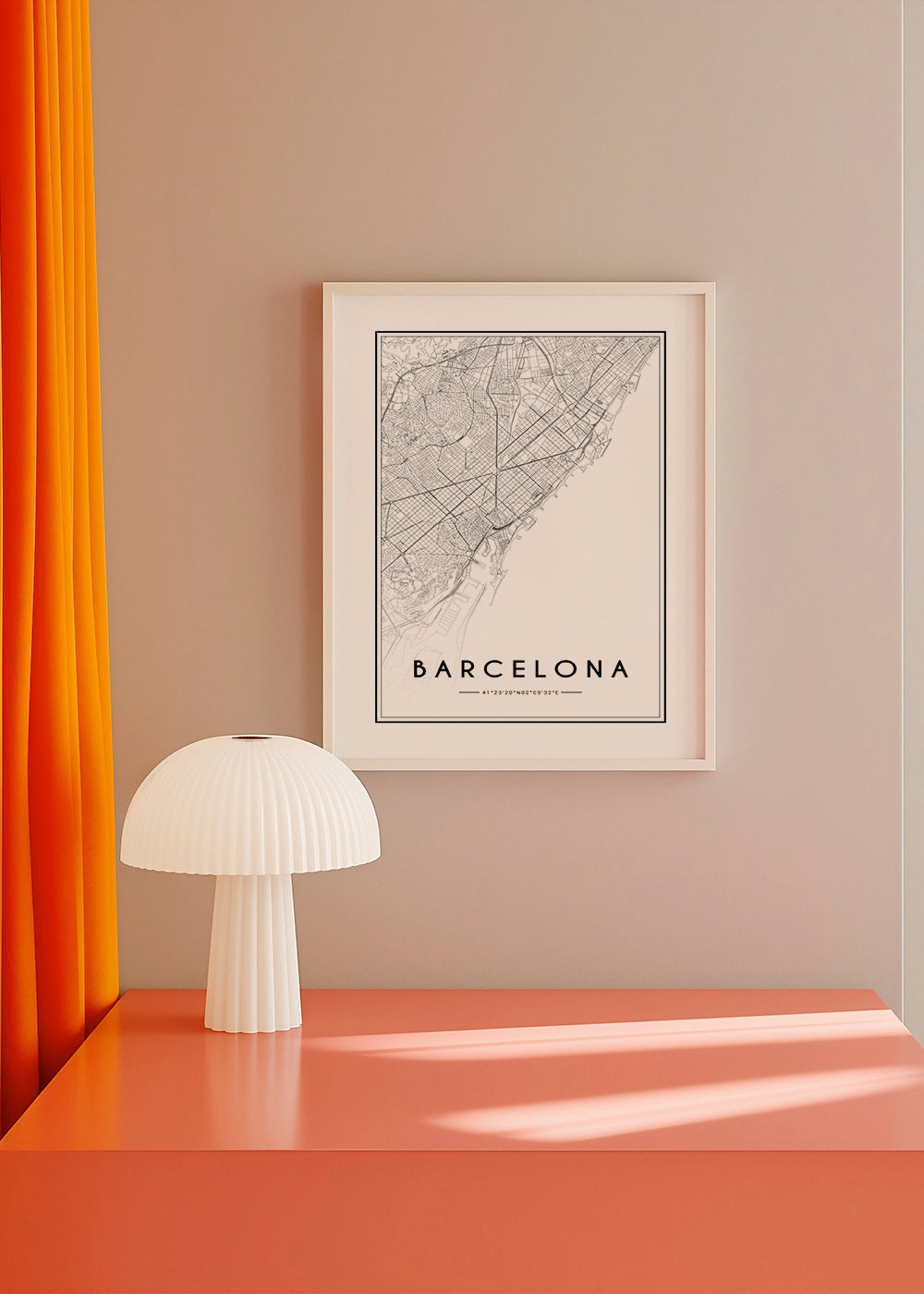 Byplakat Barcelona kort grafisk