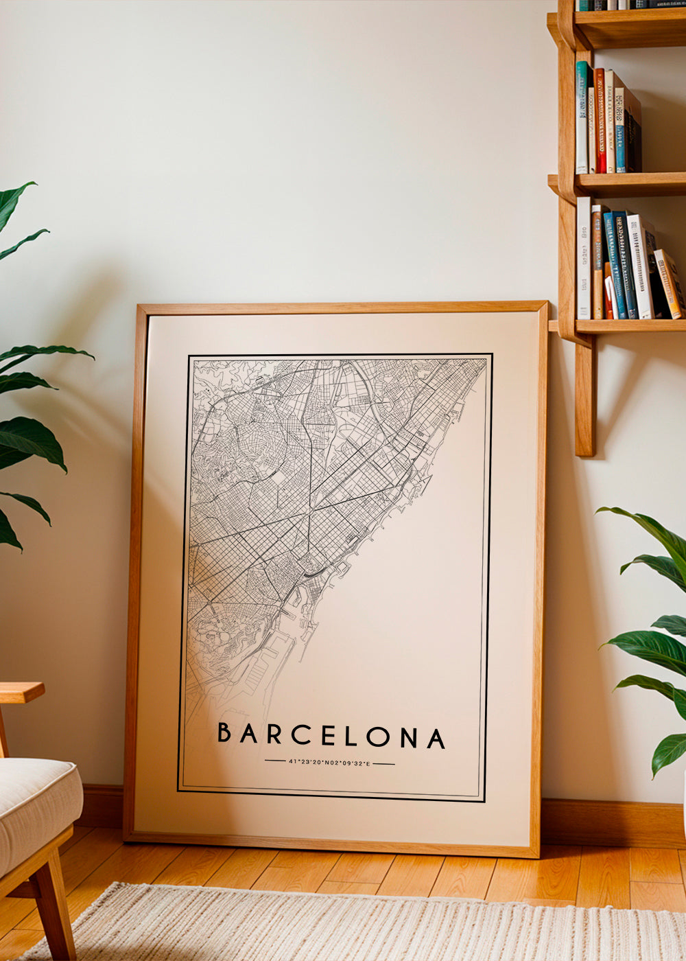 Byplakat Barcelona kort grafisk