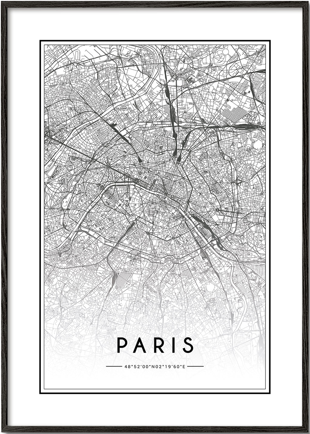 Køkkenkunst: Paris kort i linjestil