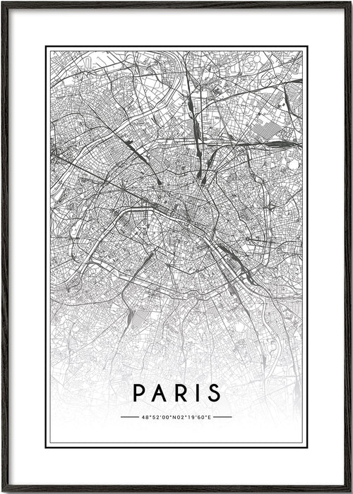 Køkkenkunst: Paris kort i linjestil