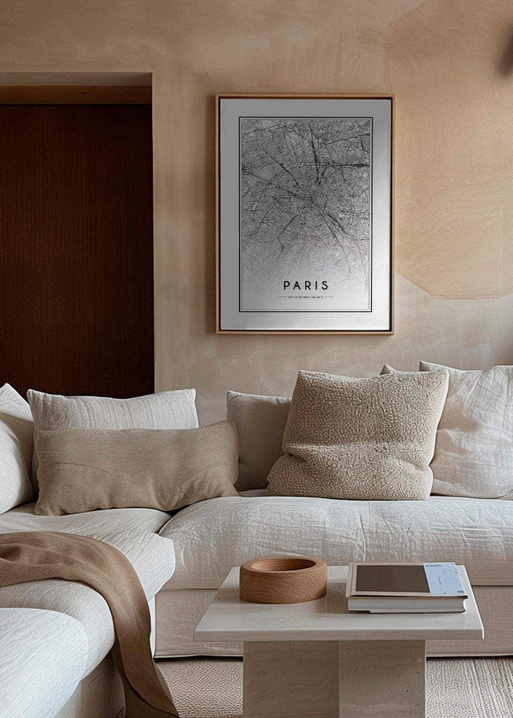 Køkkenkunst: Paris kort i linjestil