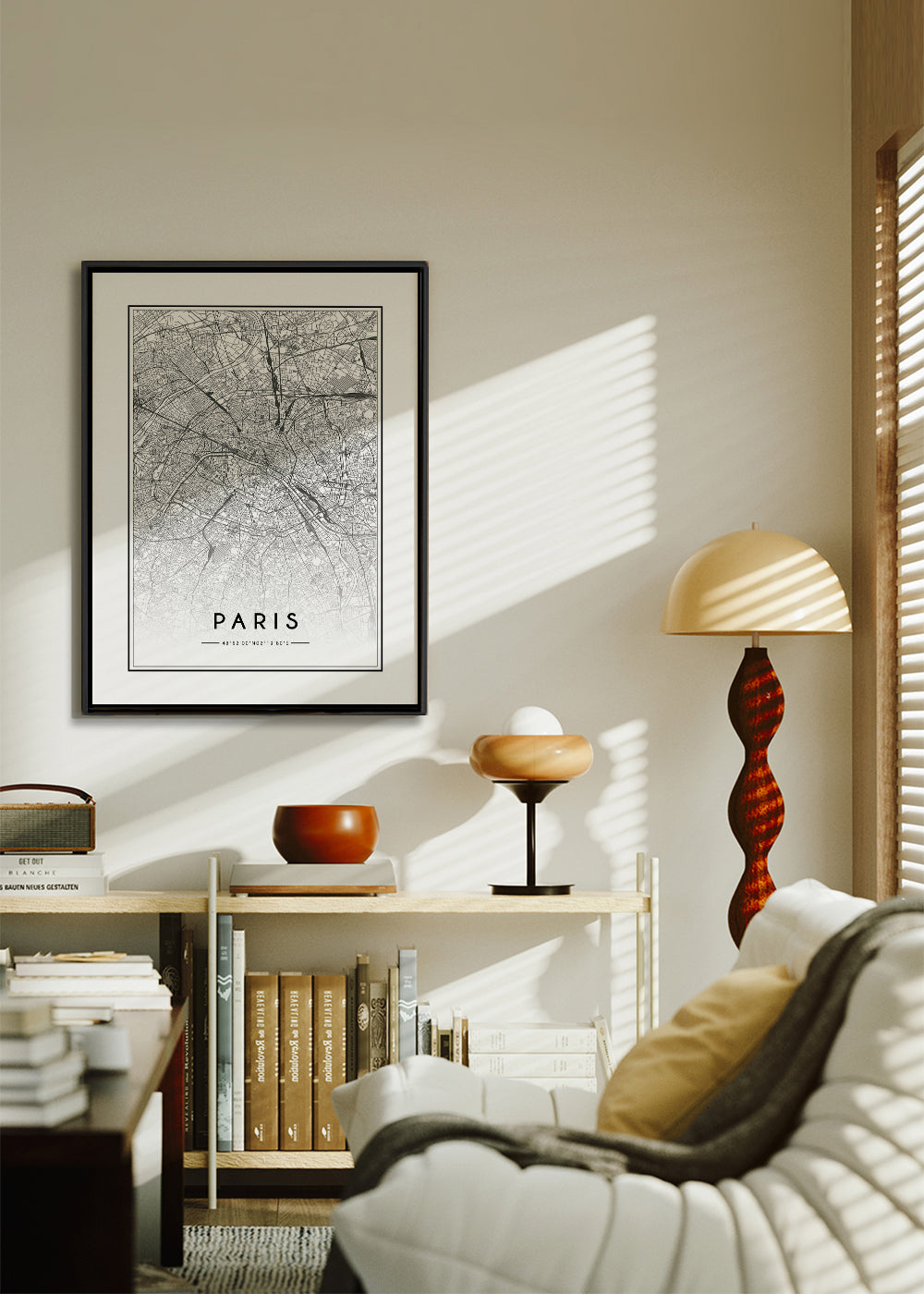 Køkkenkunst: Paris kort i linjestil