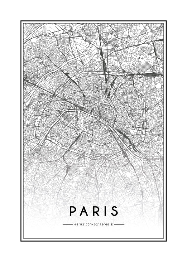 Køkkenkunst: Paris kort i linjestil