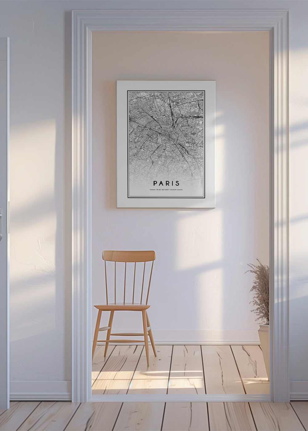 Køkkenkunst: Paris kort i linjestil