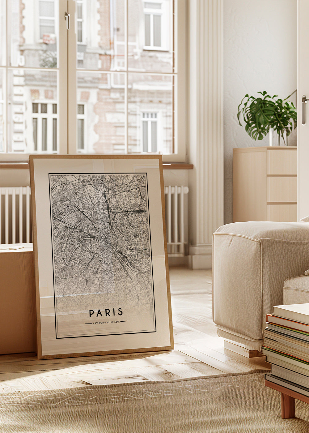 Køkkenkunst: Paris kort i linjestil