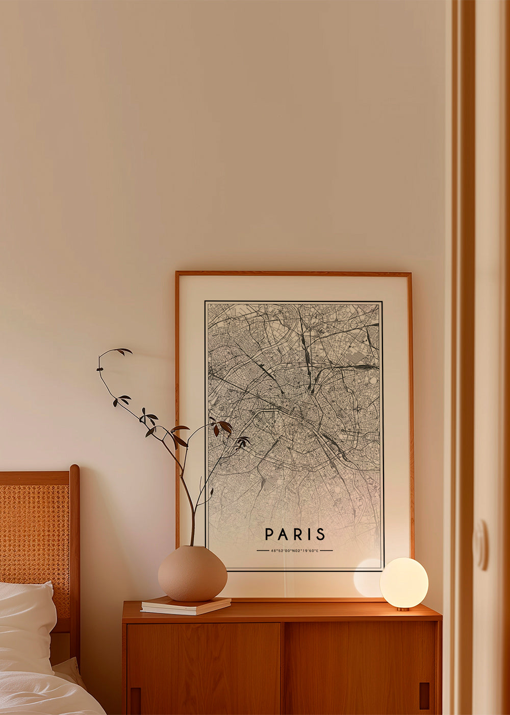 Køkkenkunst: Paris kort i linjestil