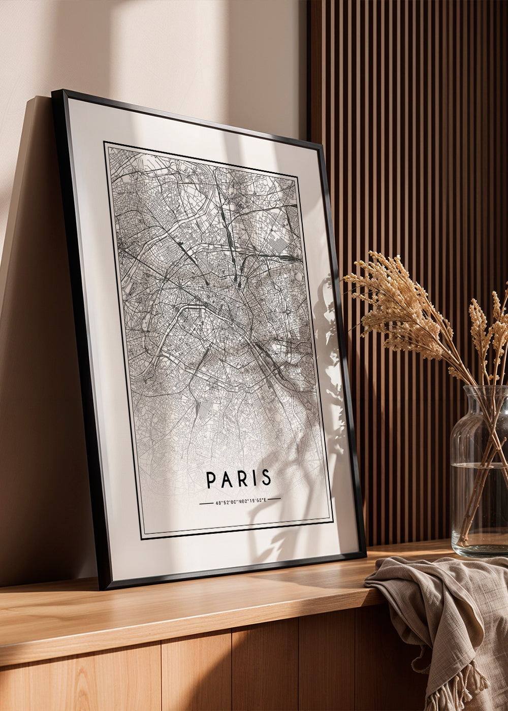 Køkkenkunst: Paris kort i linjestil