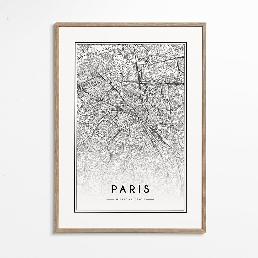 Køkkenkunst: Paris kort i linjestil
