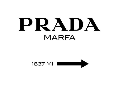 Rejseplakat med Prada Marfa typografi