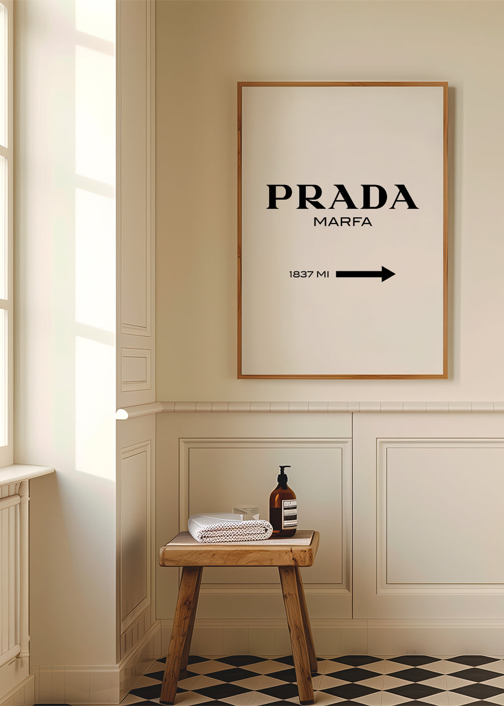 Byplakat PRADA Marfa typografisk minimal