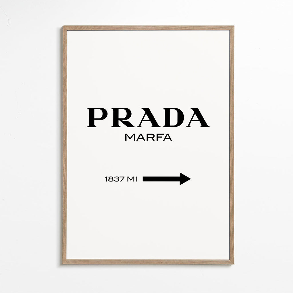 Byplakat PRADA Marfa typografisk minimal