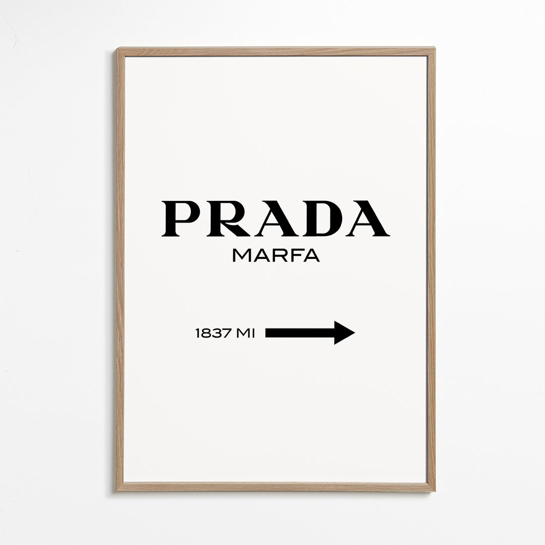 Byplakat PRADA Marfa typografisk minimal
