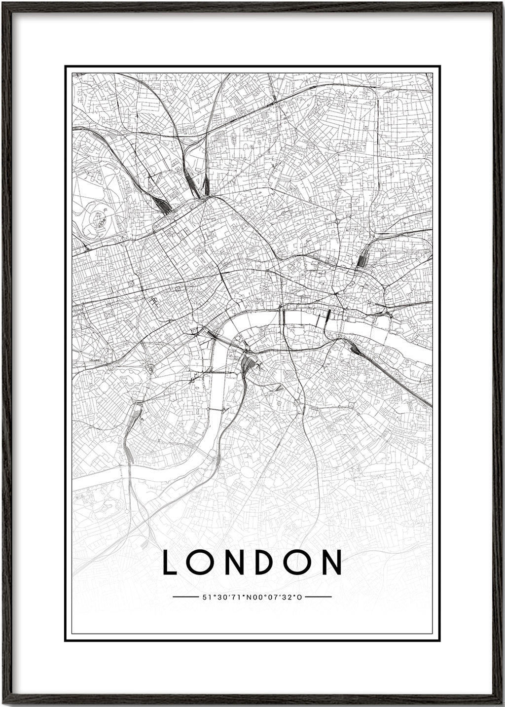Byplakat: London kort minimalistisk