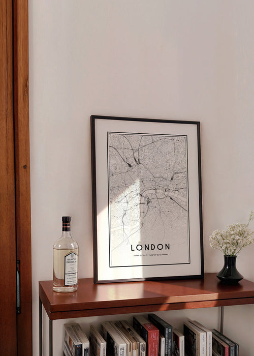 Byplakat: London kort minimalistisk