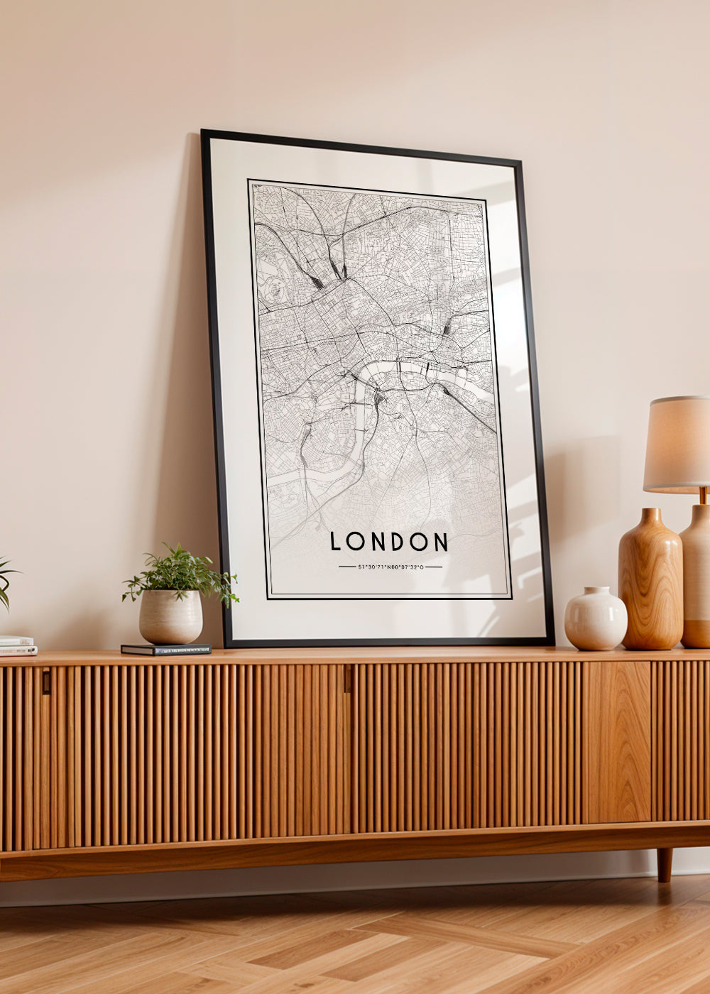 Byplakat: London kort minimalistisk