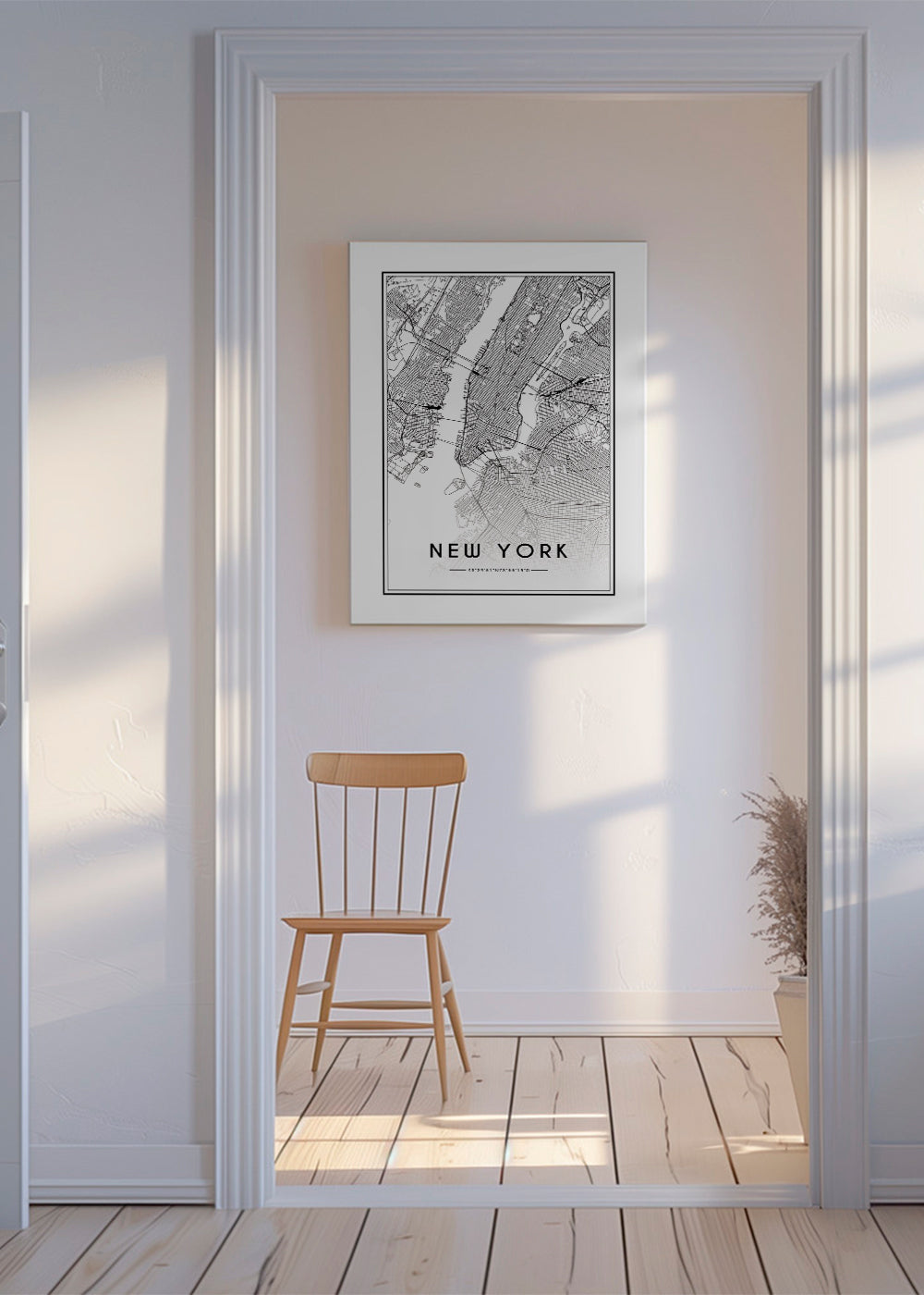 Cuadro de ciudades New York kort