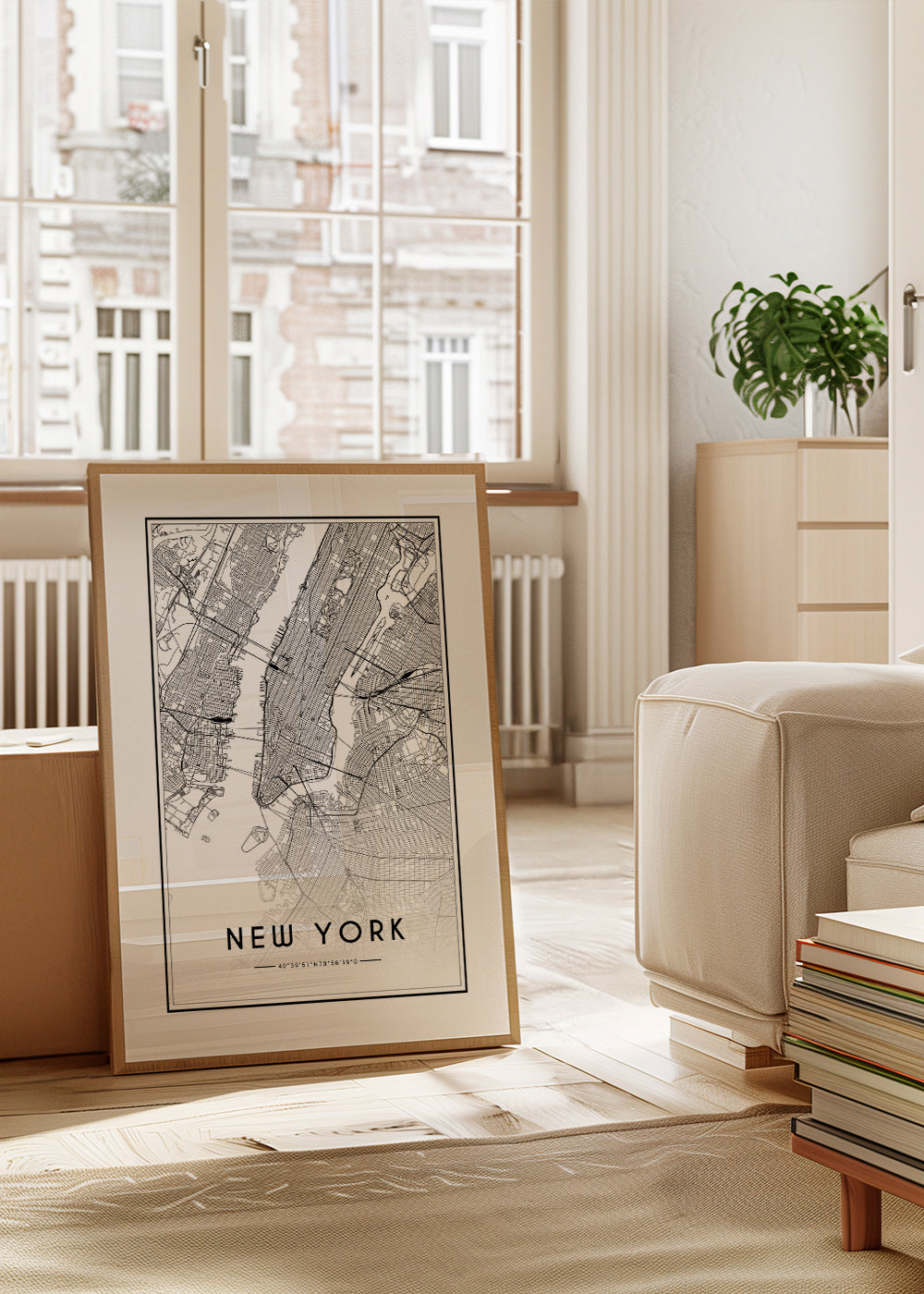 Cuadro de ciudades New York kort