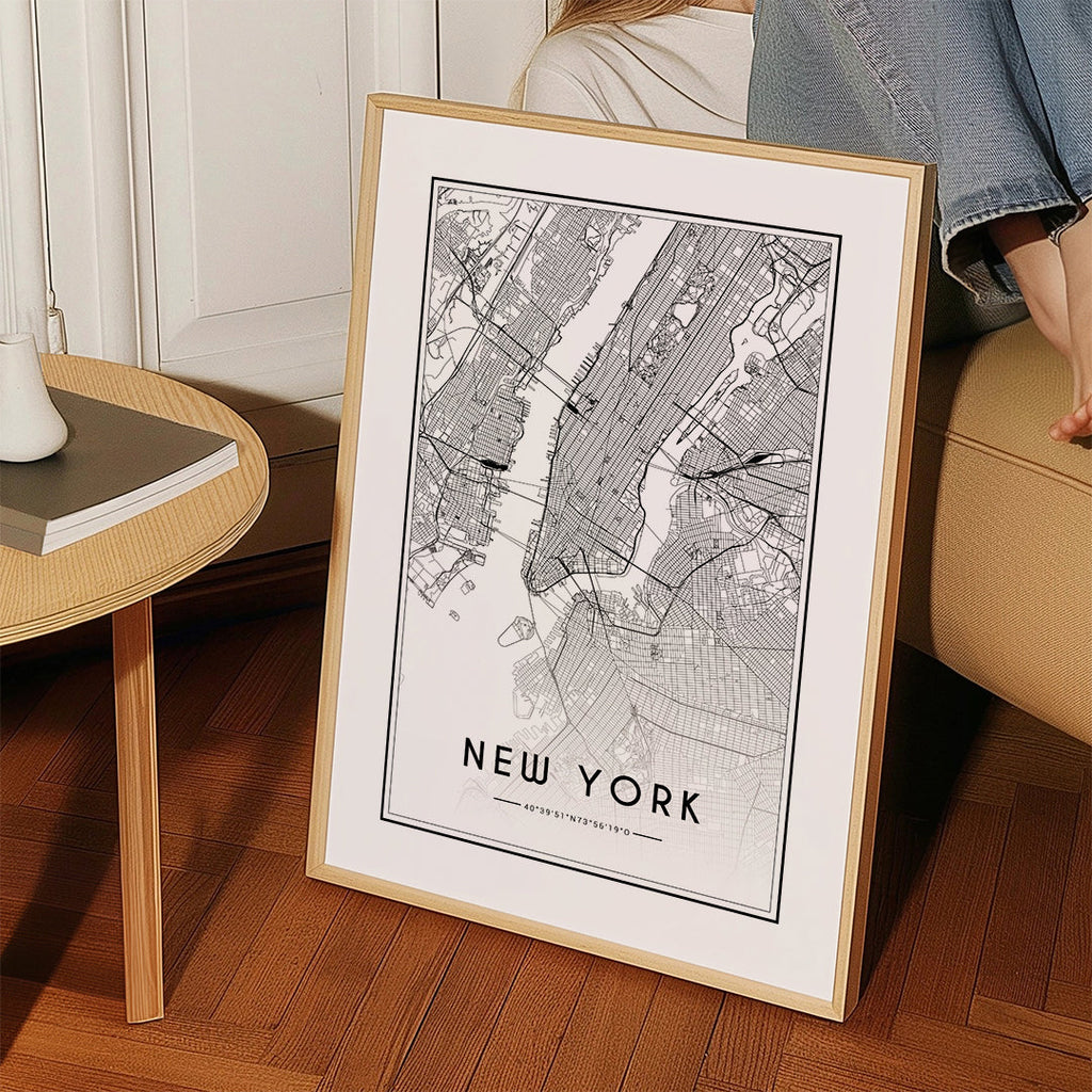Cuadro de ciudades New York kort