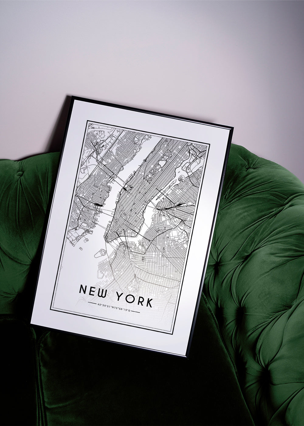 Cuadro de ciudades New York kort