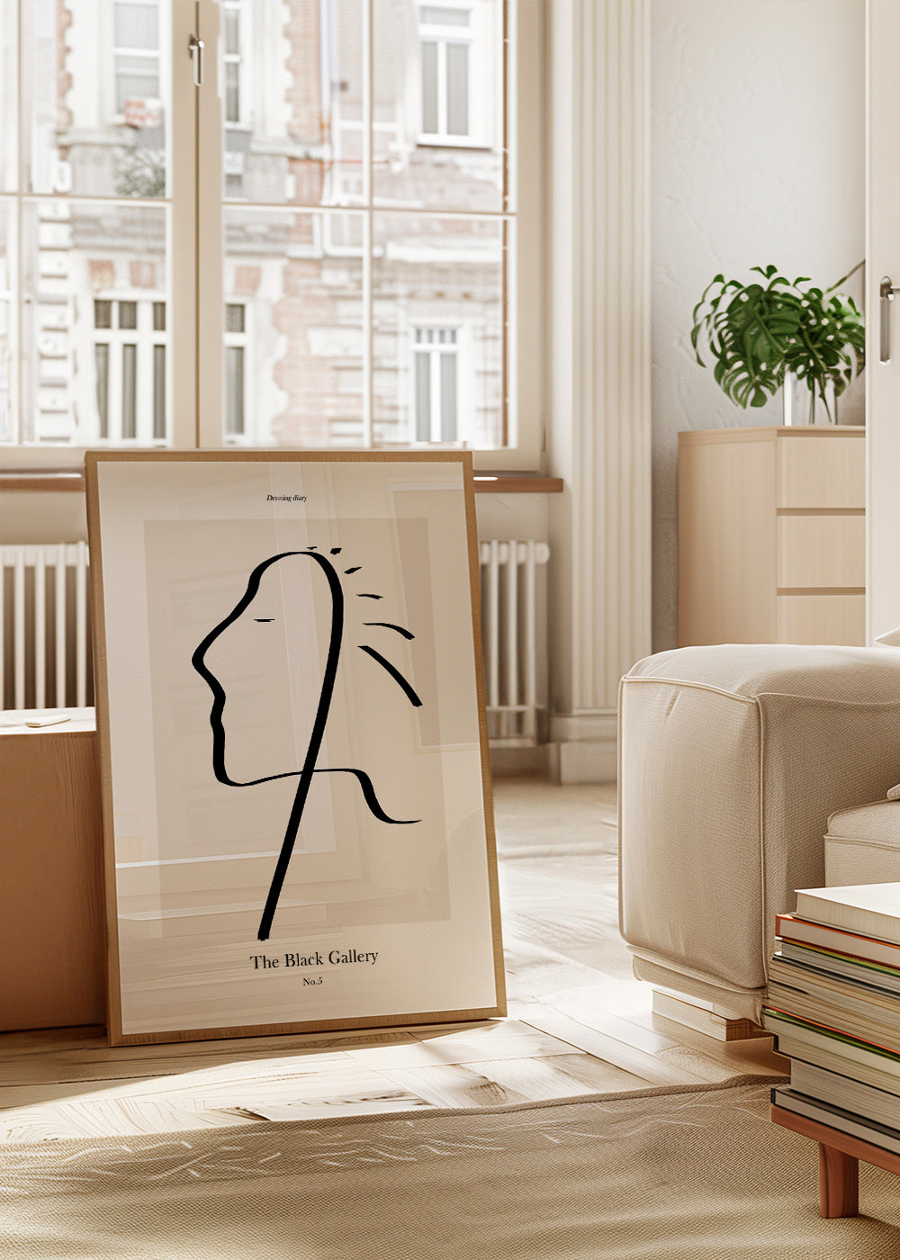 Minimalistisk ansigt i linje