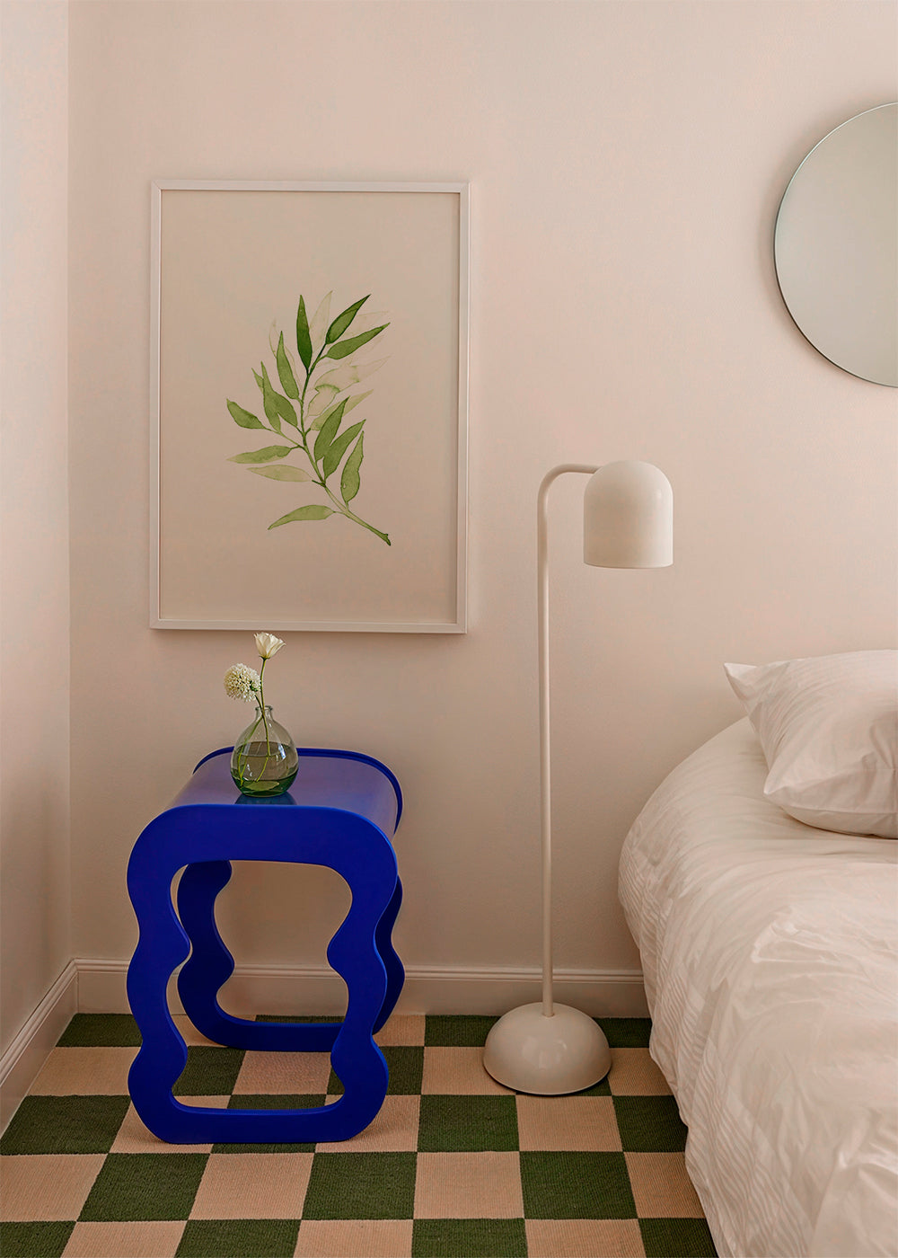 Botanisk plakat: minimalistisk grøn gren