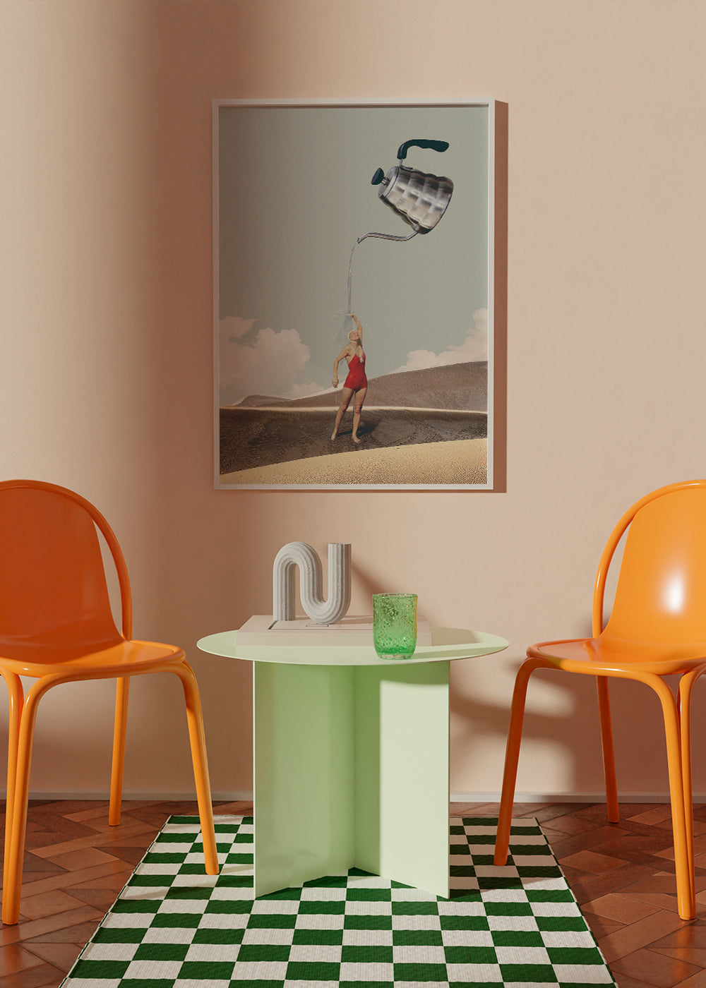 Køkkenkunst med svømmer og enorm kedel