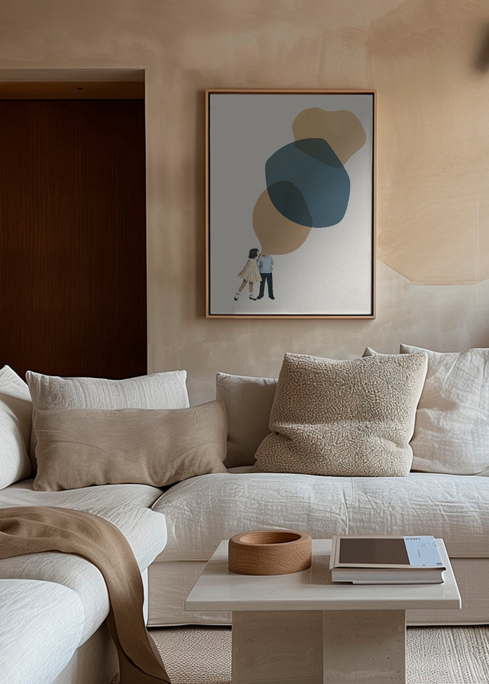 Børneplakat kys og organiske former