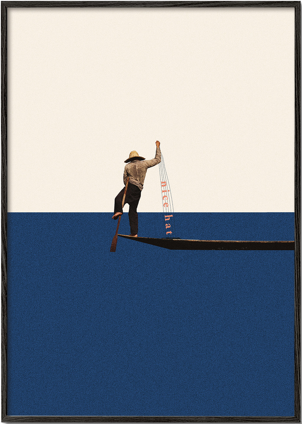 Illustration gondolier på blåt hav