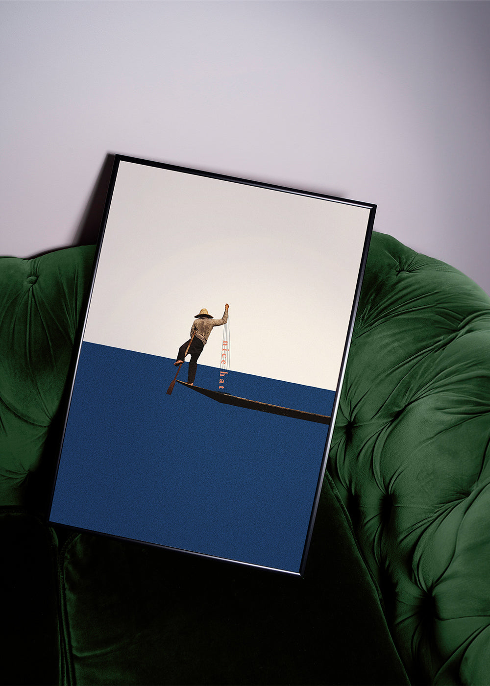 Illustration gondolier på blåt hav