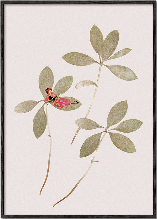 Botanisk plakat med lille figur
