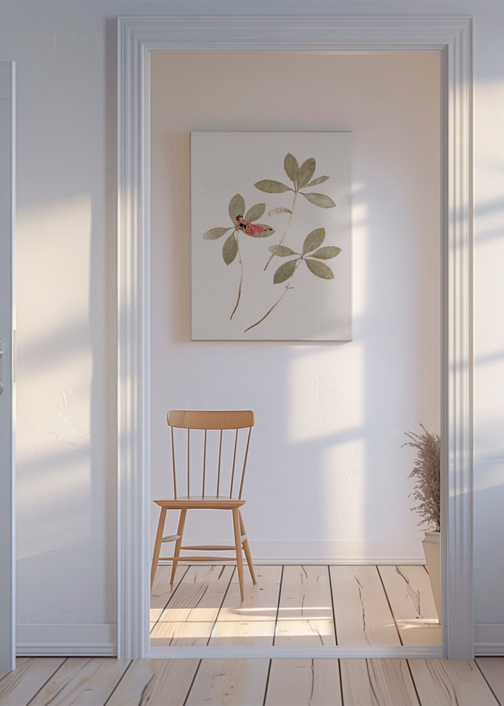Botanisk plakat med lille figur