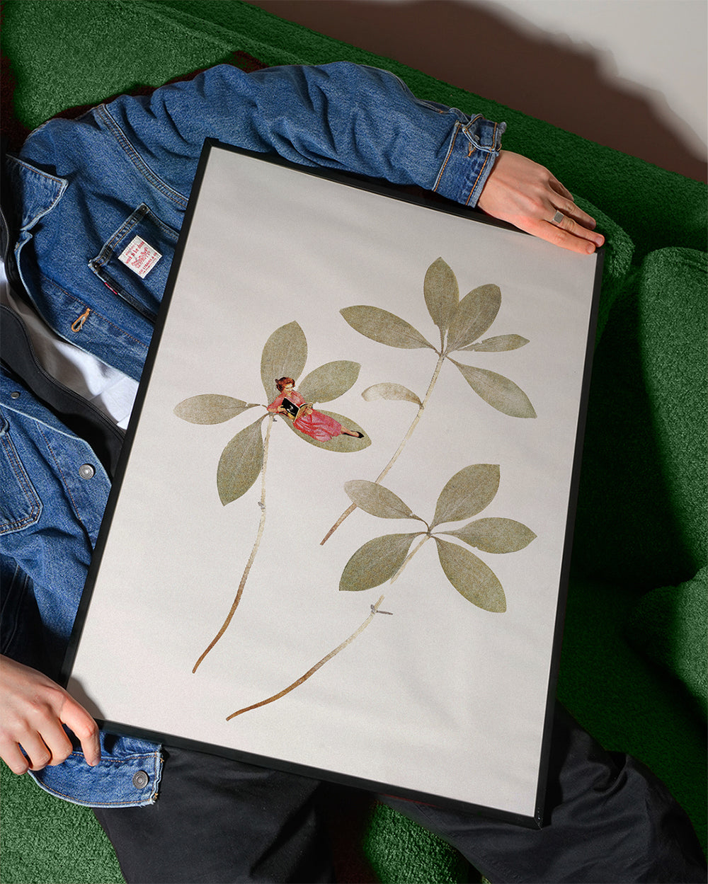 Botanisk plakat med lille figur