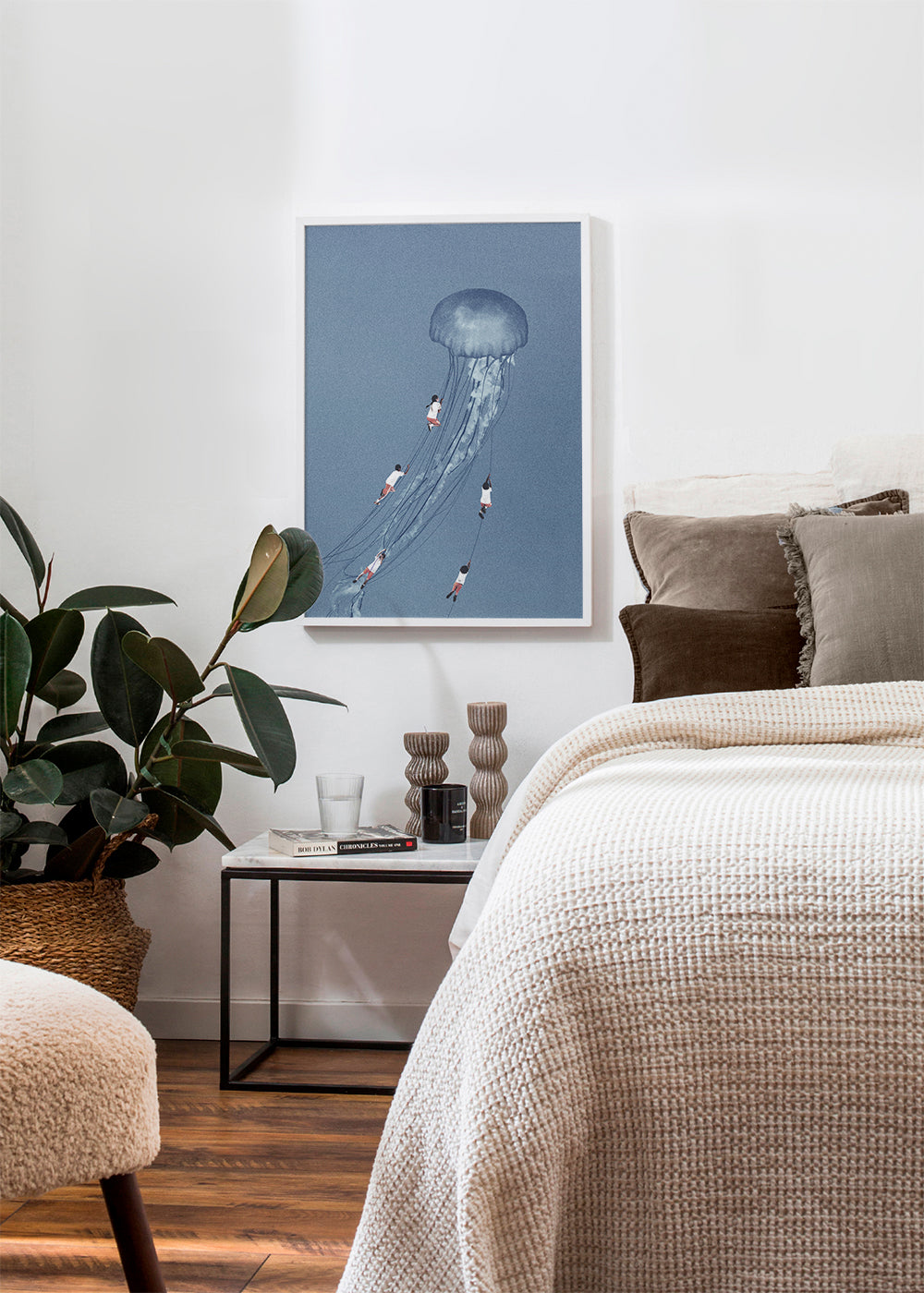 Børneplakat med vandmand og børn