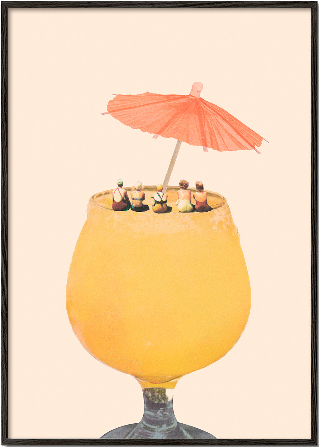 Køkkenkunst: cocktail med miniaturer ved kant