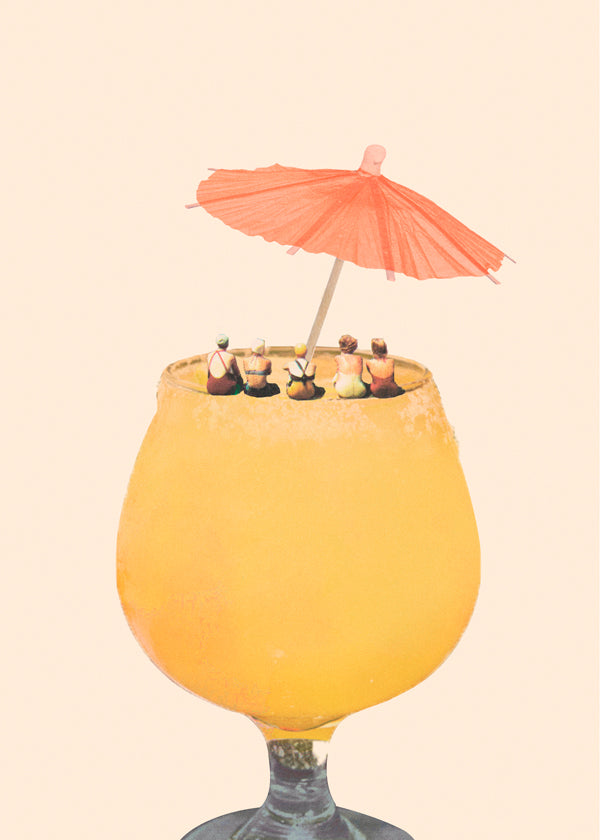 Køkkenkunst: cocktail med miniaturer ved kant