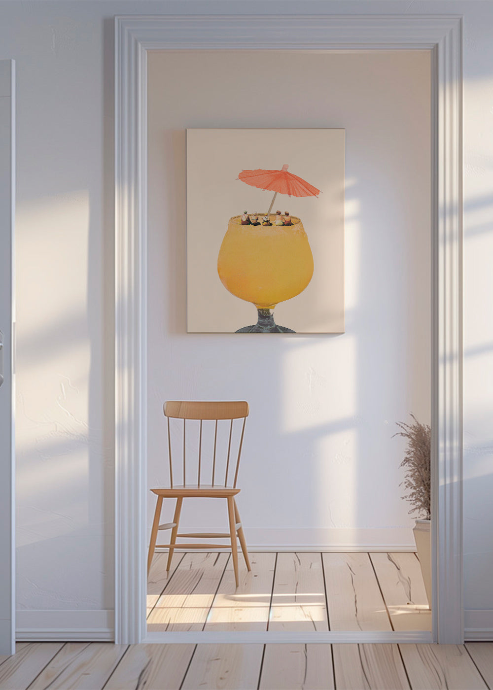 Køkkenkunst: cocktail med miniaturer ved kant