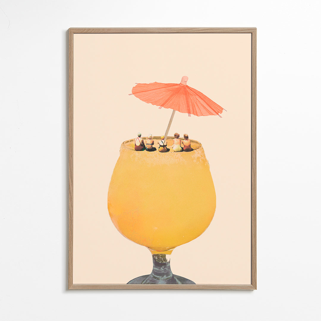 Køkkenkunst: cocktail med miniaturer ved kant