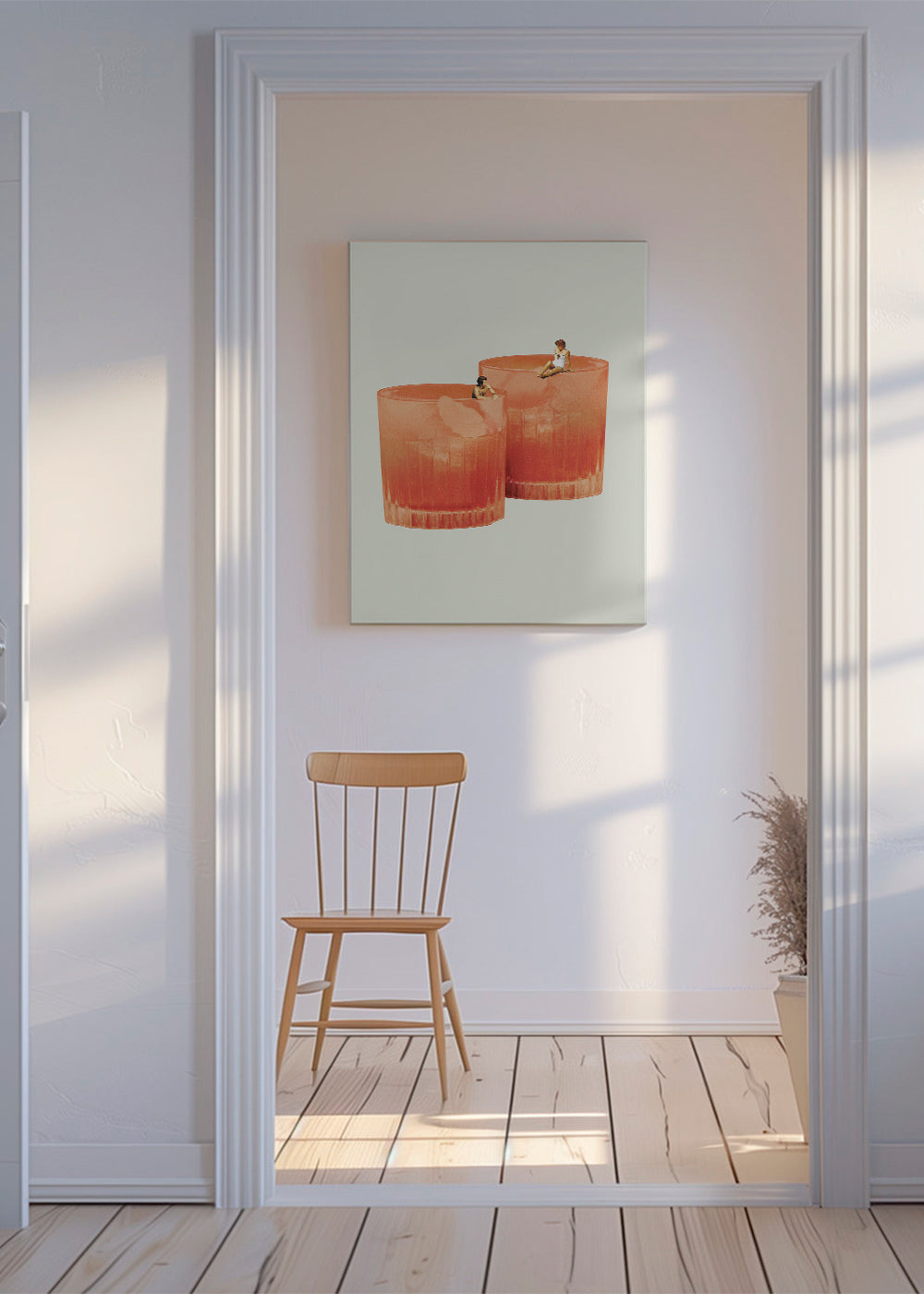 Køkkenkunst: cocktailglas med små svømmere