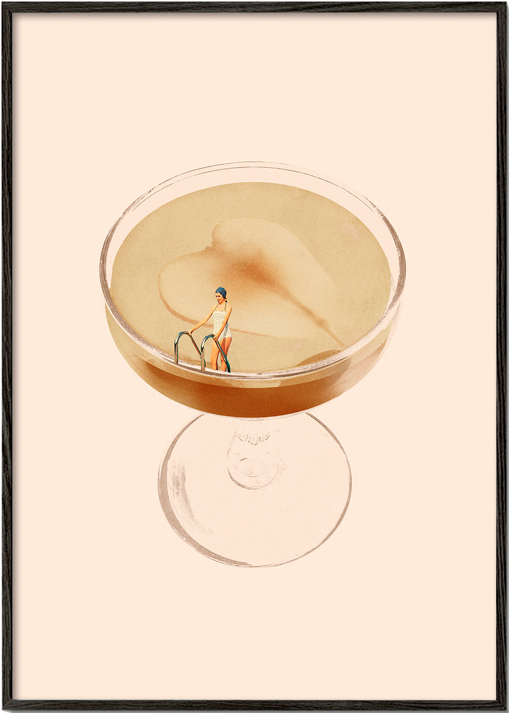 Køkkenkunst med minimal cocktail-illustration