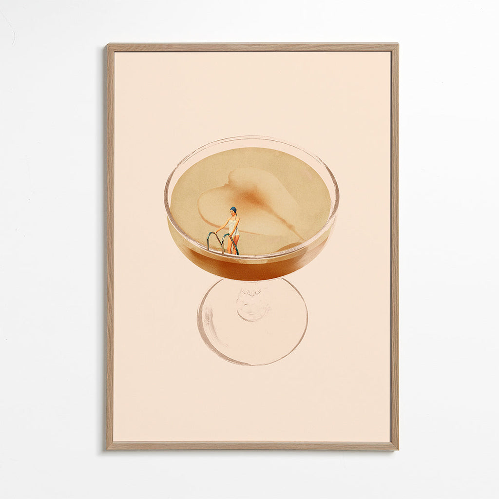 Køkkenkunst med minimal cocktail-illustration