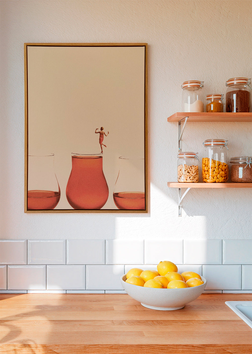 Køkkenkunst med figur på glas