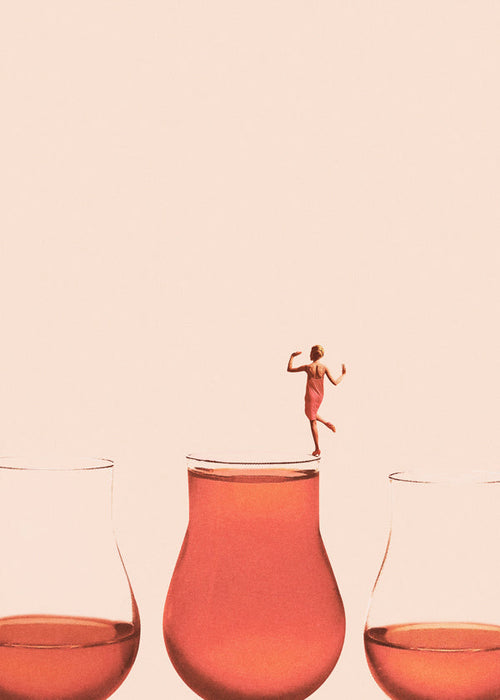 Køkkenkunst med figur på glas