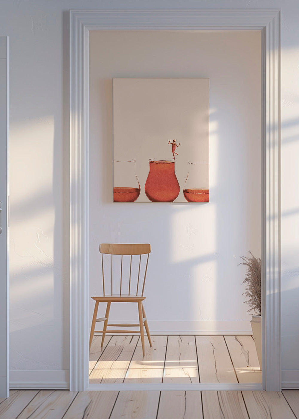 Køkkenkunst med figur på glas