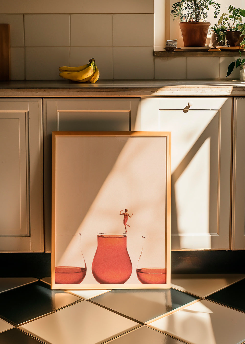 Køkkenkunst med figur på glas