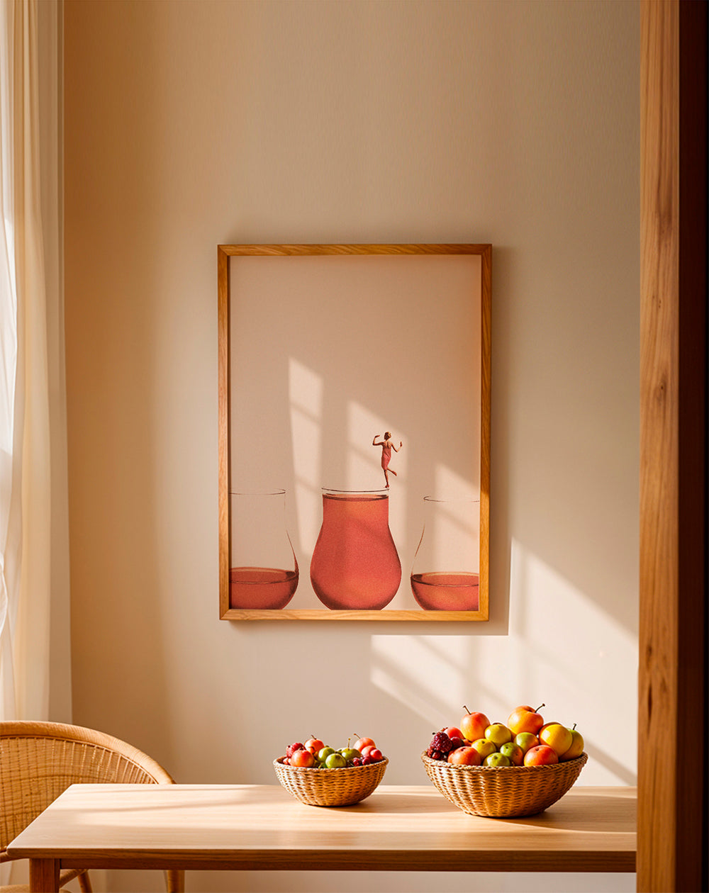 Køkkenkunst med figur på glas