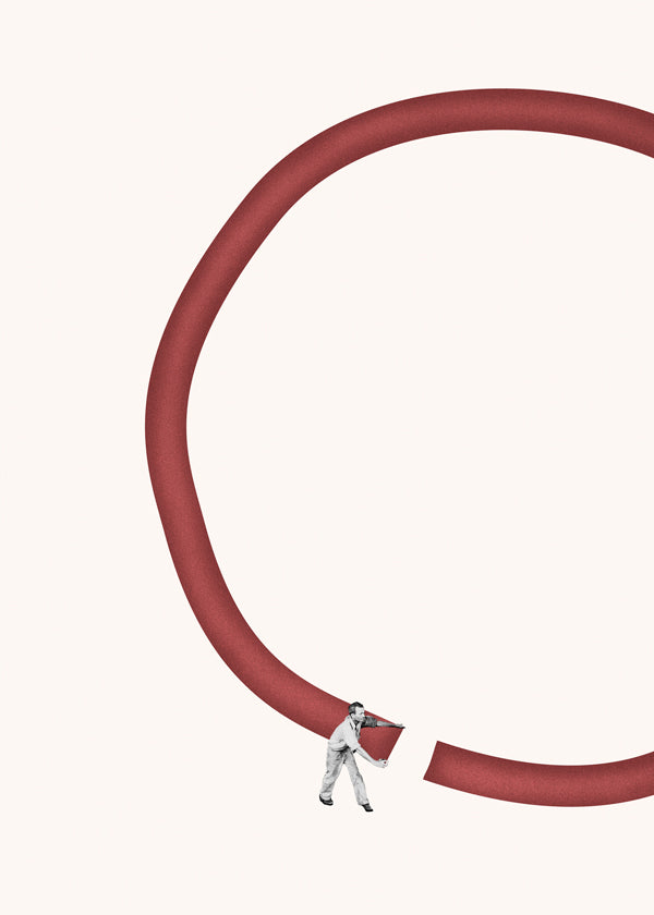 Minimalistisk illustration rød cirkel