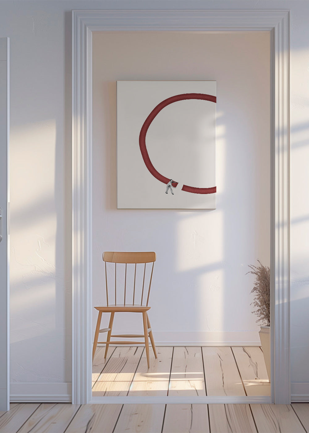 Minimalistisk illustration rød cirkel