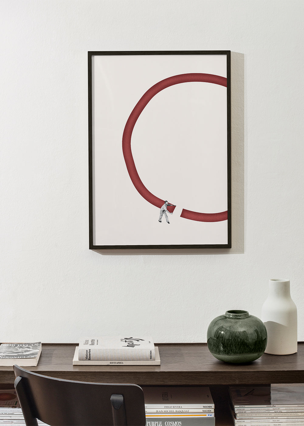 Minimalistisk illustration rød cirkel