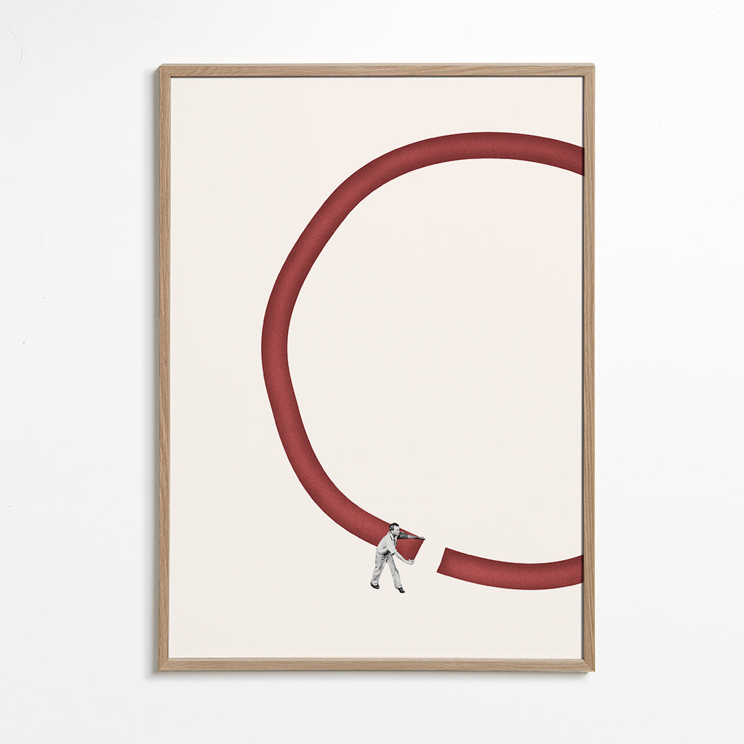 Minimalistisk illustration rød cirkel