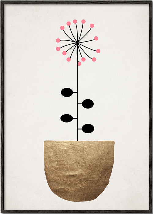Gylden botanisk plakat minimal